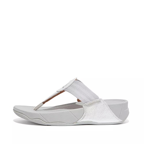 Fitflop WALKSTAR Webbing Tå-Post Sandaler Dame Sølv | 490125-D