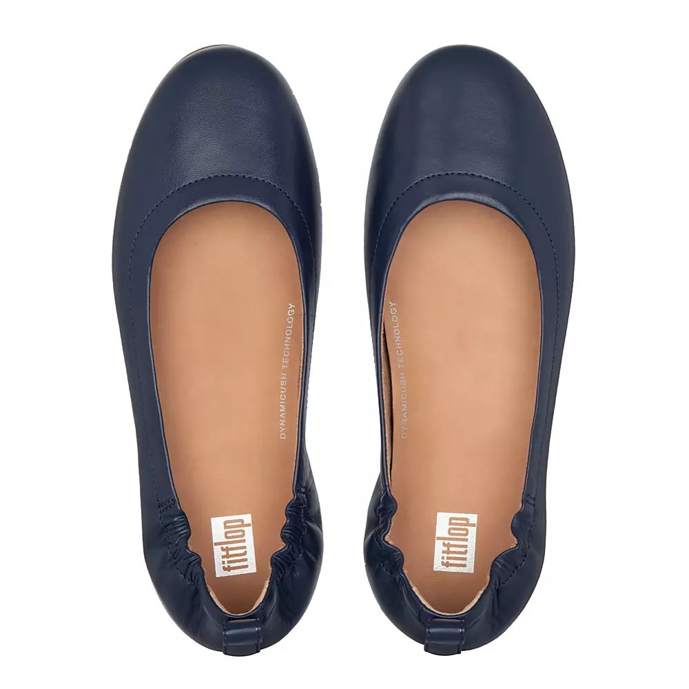 Fitflop ALLEGRO Soft Lær Ballerinasko Dame Marineblå | 960218-A