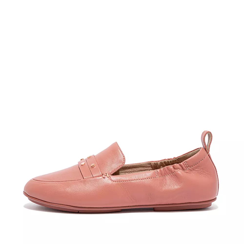 Fitflop ALLEGRO Studded Lær Loafers Dame Rosa | 106493-N