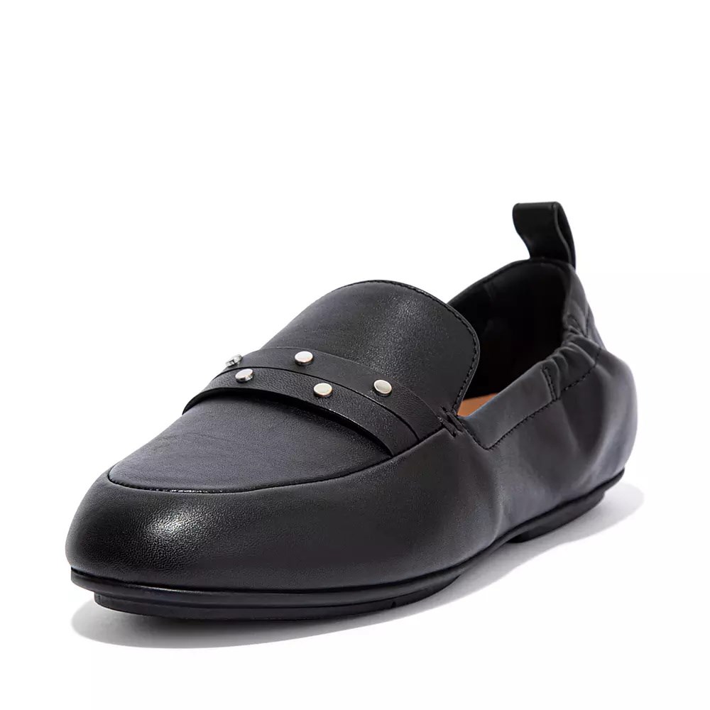 Fitflop ALLEGRO Studded Lær Loafers Dame Svarte | 436785-F