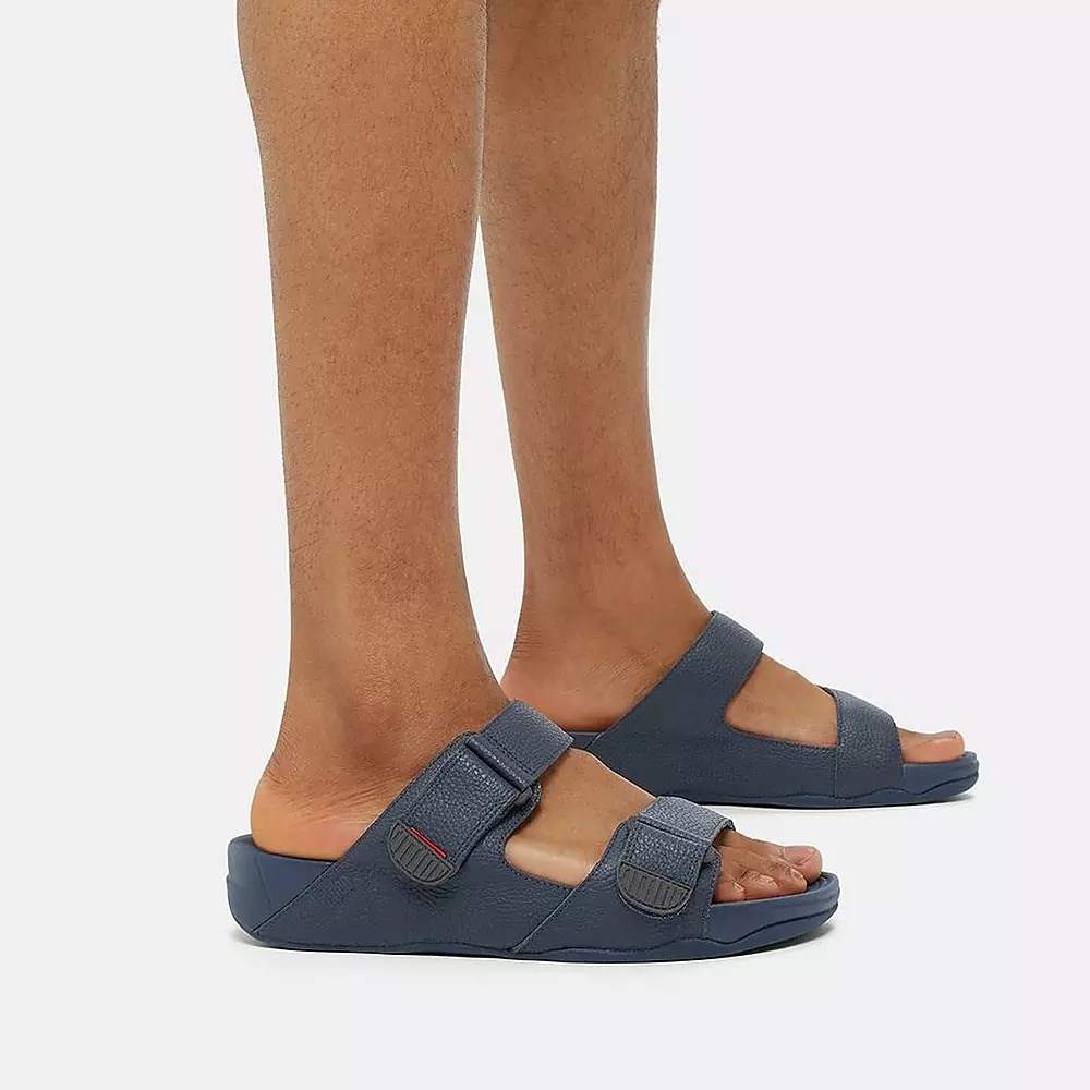 Fitflop GOGH MOC Adjustable Lær Badesandaler Herre Marineblå | 587410-V