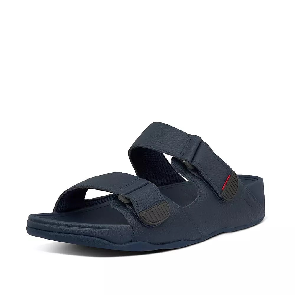 Fitflop GOGH MOC Adjustable Lær Badesandaler Herre Marineblå | 587410-V