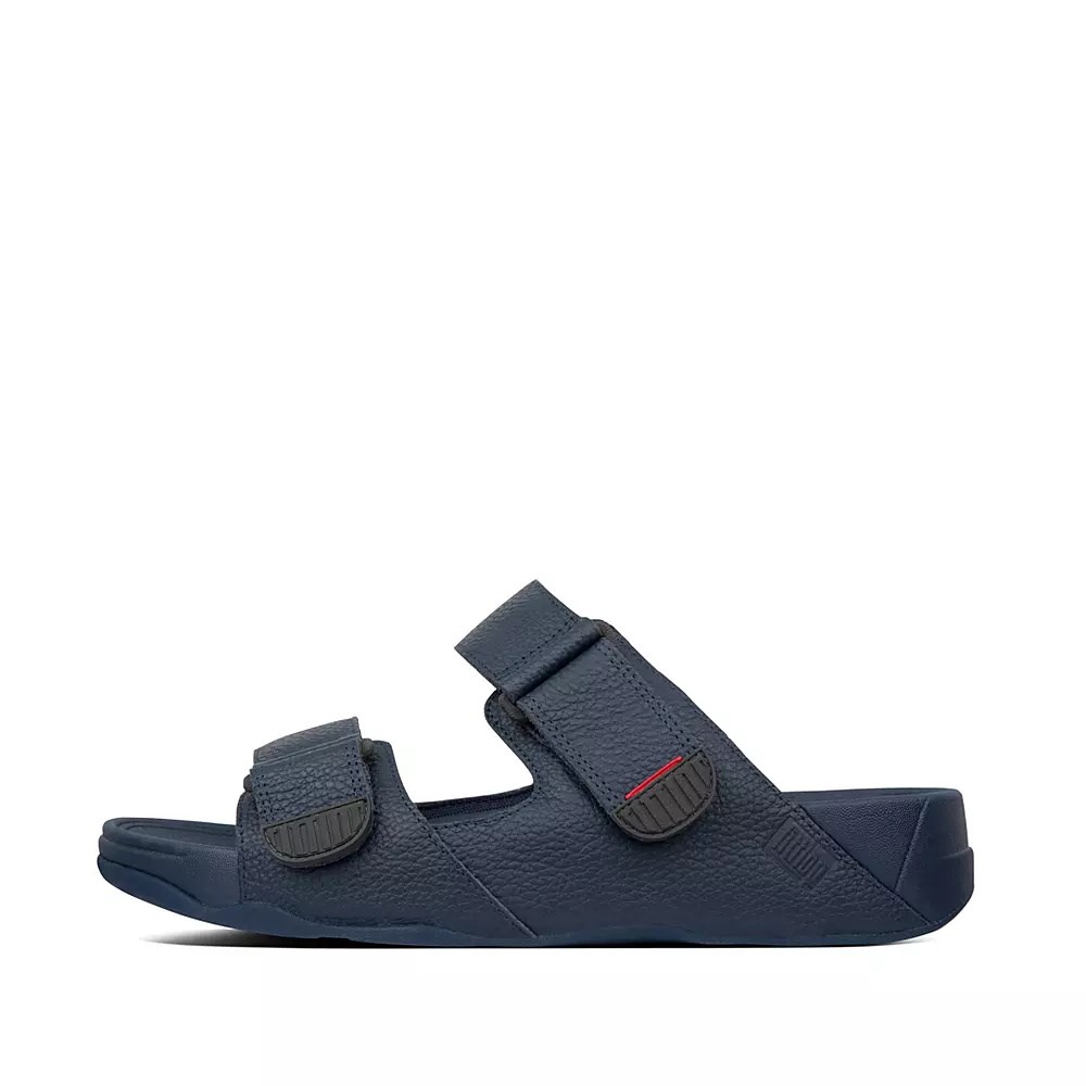 Fitflop GOGH MOC Adjustable Lær Badesandaler Herre Marineblå | 587410-V