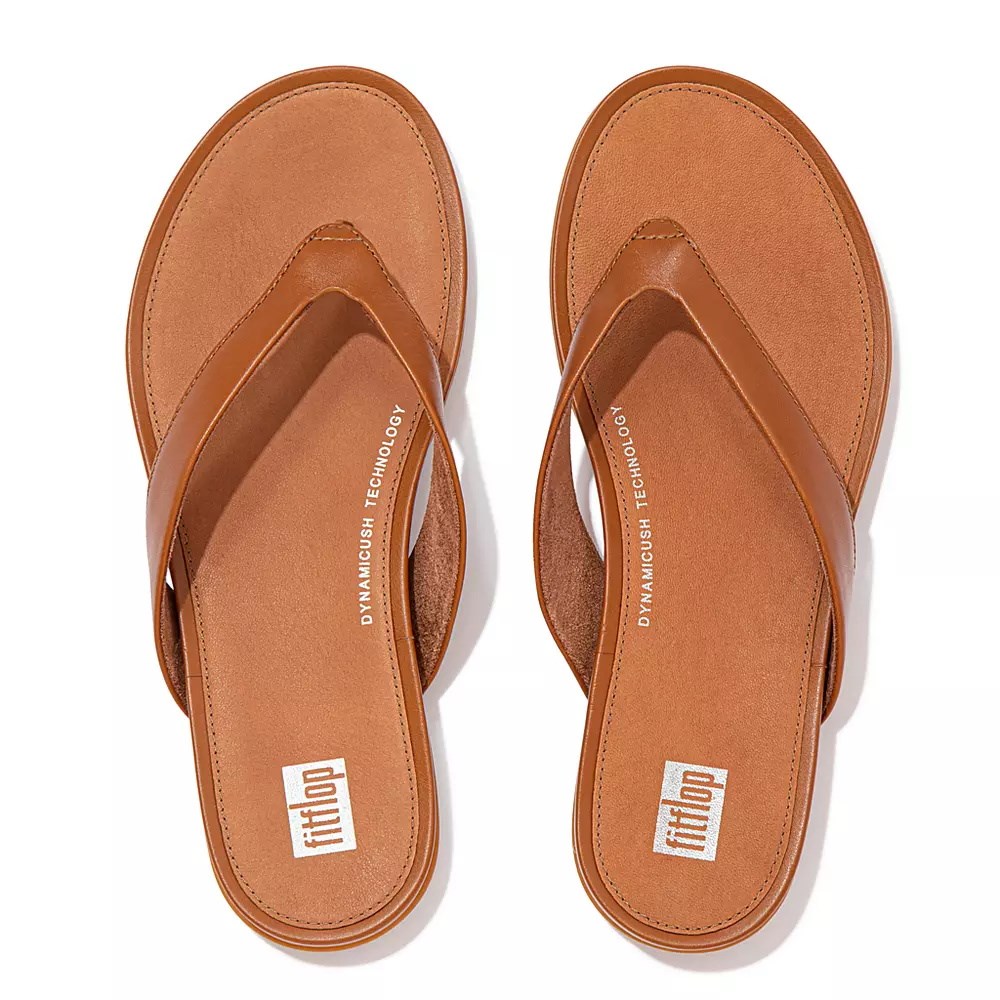 Fitflop GRACIE Lær Flip Flops Dame Brune | 801253-Q