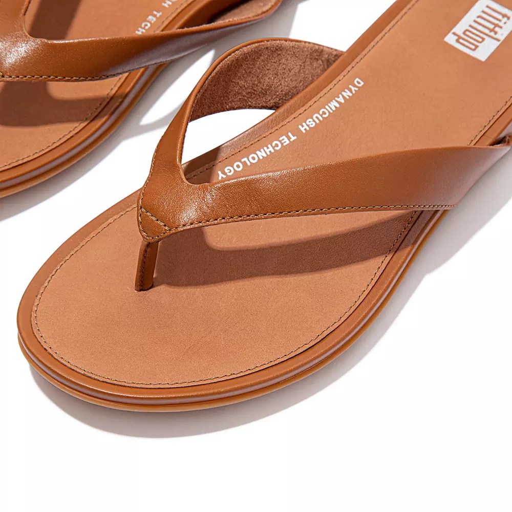 Fitflop GRACIE Lær Flip Flops Dame Brune | 801253-Q