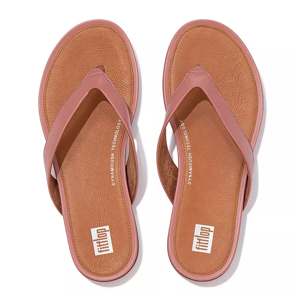 Fitflop GRACIE Lær Flip Flops Dame Rosa Brune | 513946-I