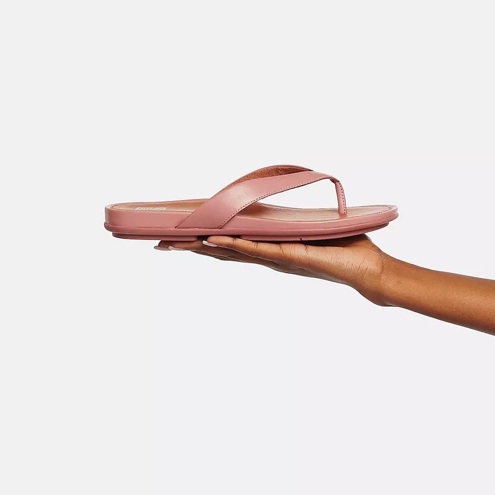 Fitflop GRACIE Lær Flip Flops Dame Rosa Brune | 513946-I