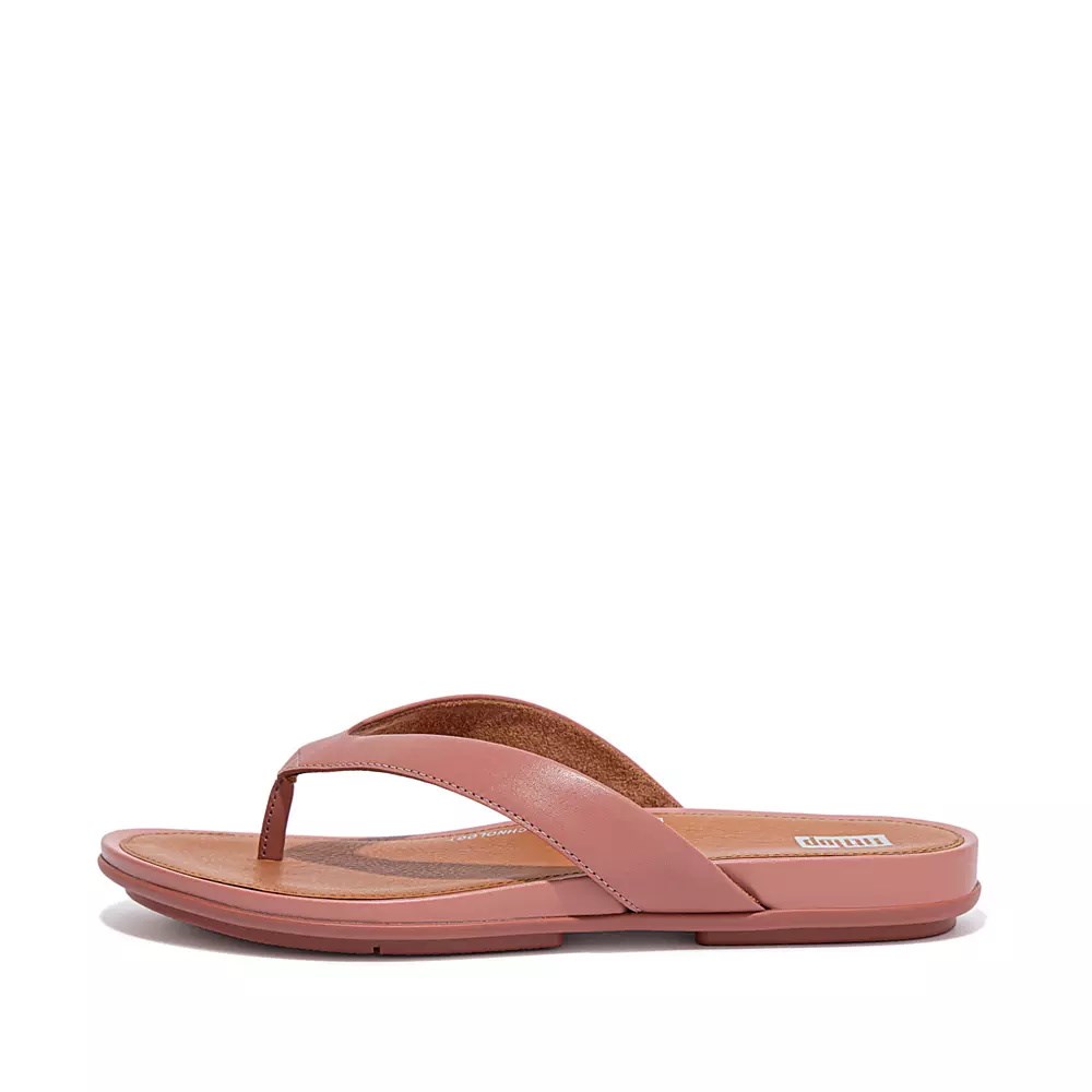 Fitflop GRACIE Lær Flip Flops Dame Rosa Brune | 513946-I