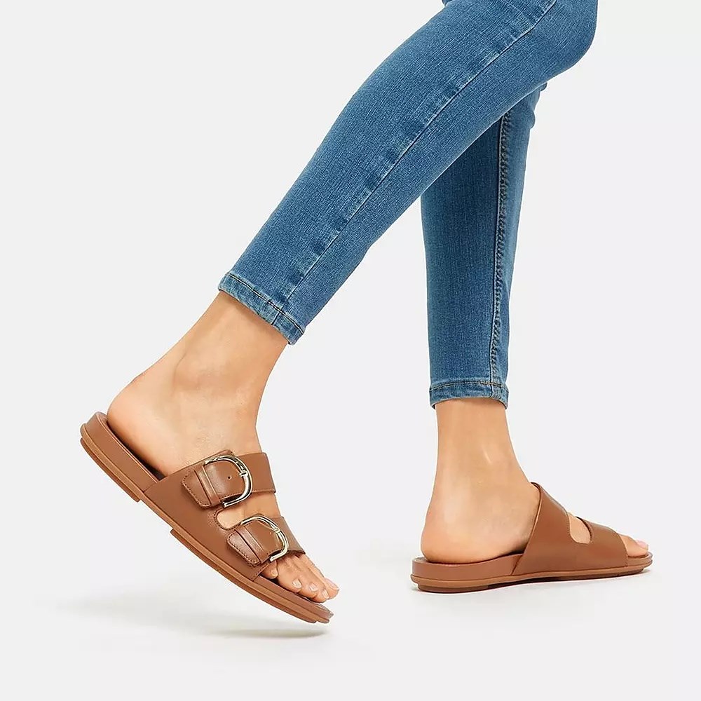 Fitflop GRACIE Spenne Lær Badesandaler Dame Lyse Brune | 675982-A