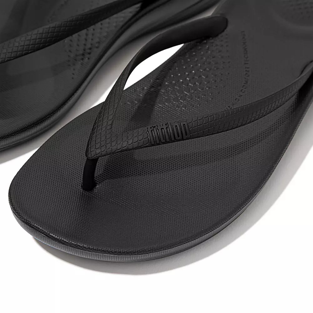 Fitflop IQUSHION Ergonomic Flip Flops Dame Svarte | 169380-O