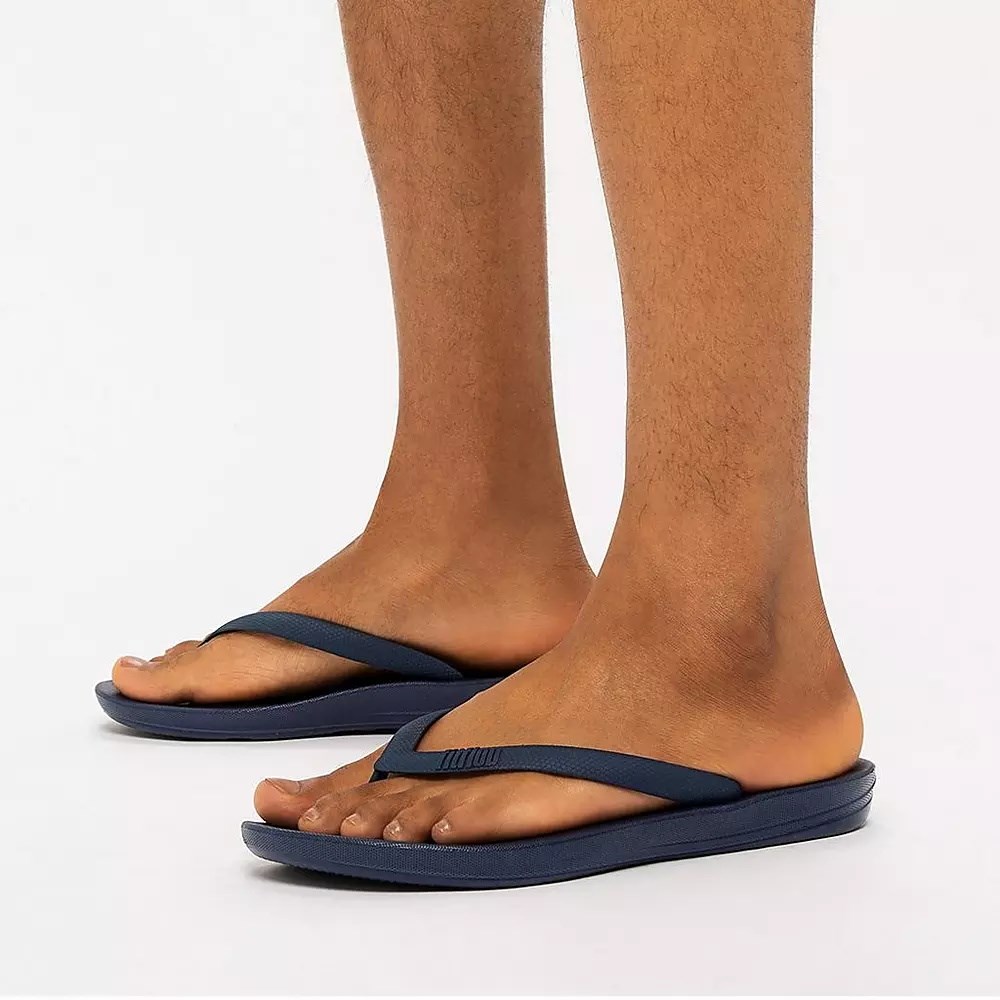 Fitflop IQUSHION Ergonomic Flip Flops Herre Marineblå | 987345-W