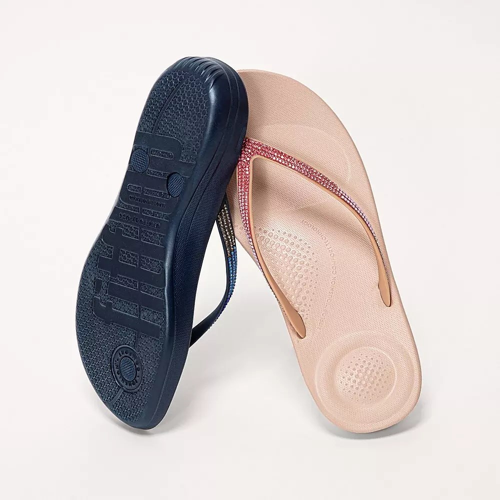 Fitflop IQUSHION Ombré Sparkle Flip Flops Dame Marineblå | 928071-C