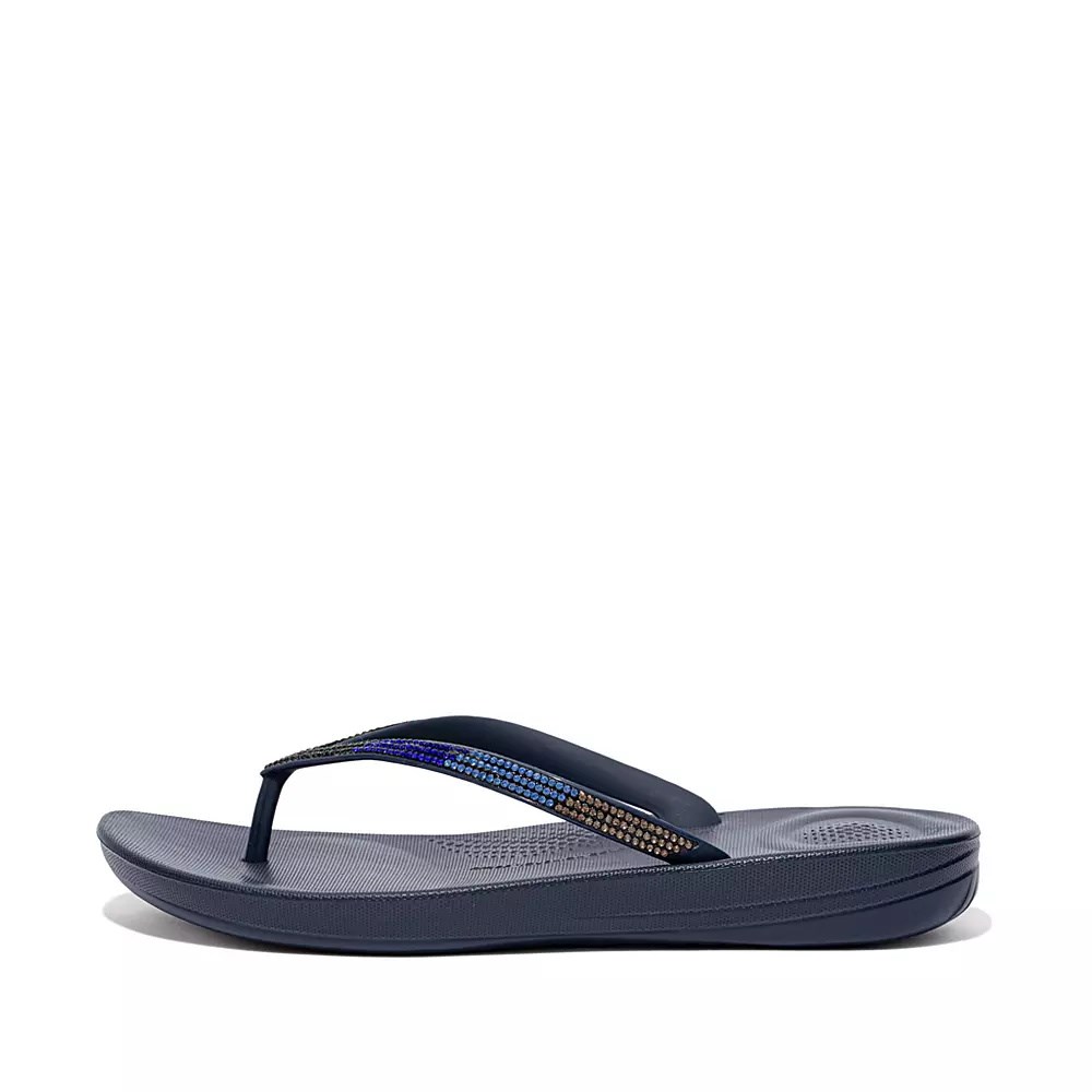 Fitflop IQUSHION Ombré Sparkle Flip Flops Dame Marineblå | 928071-C