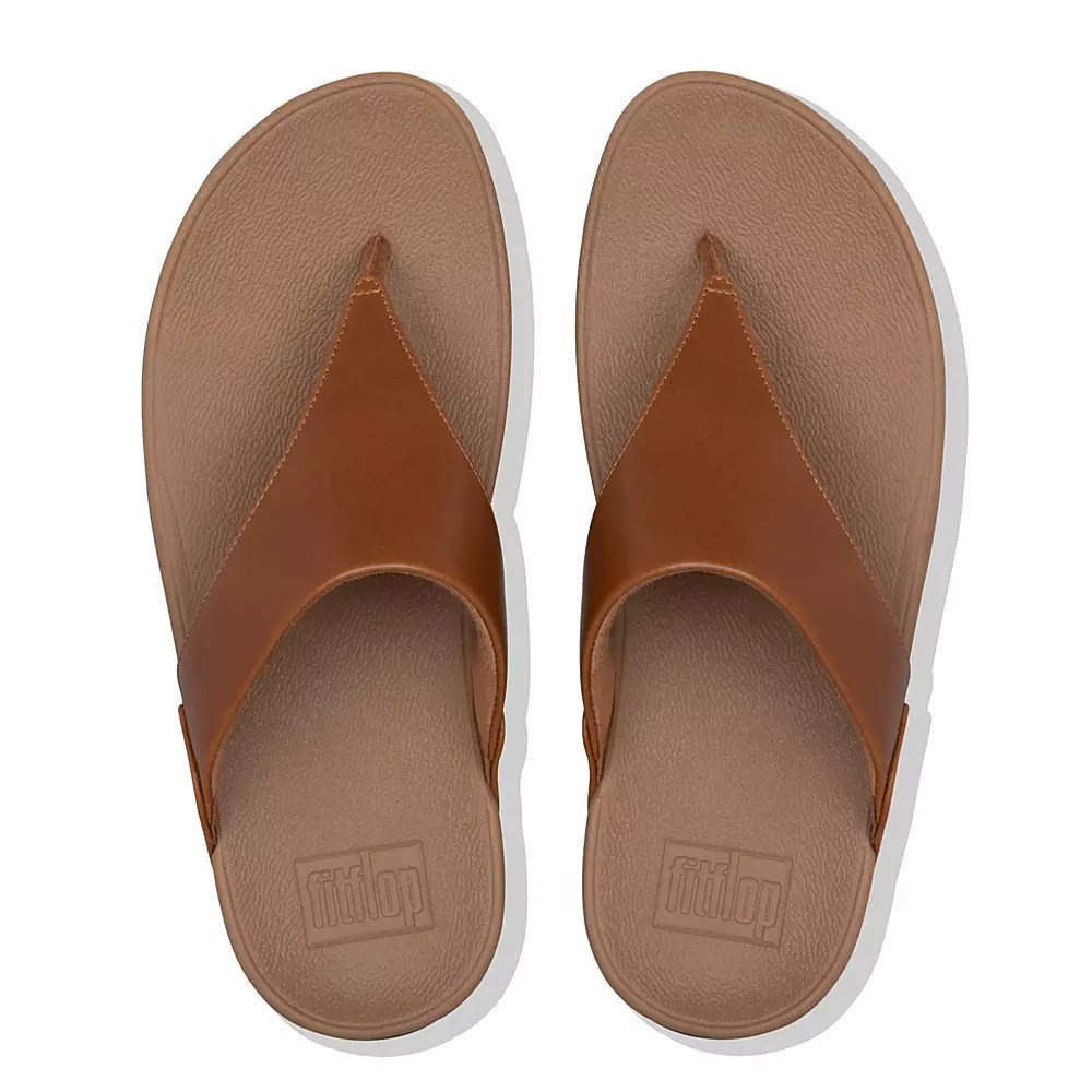 Fitflop LULU Lær Tå-Post Sandaler Dame Brune | 254793-A