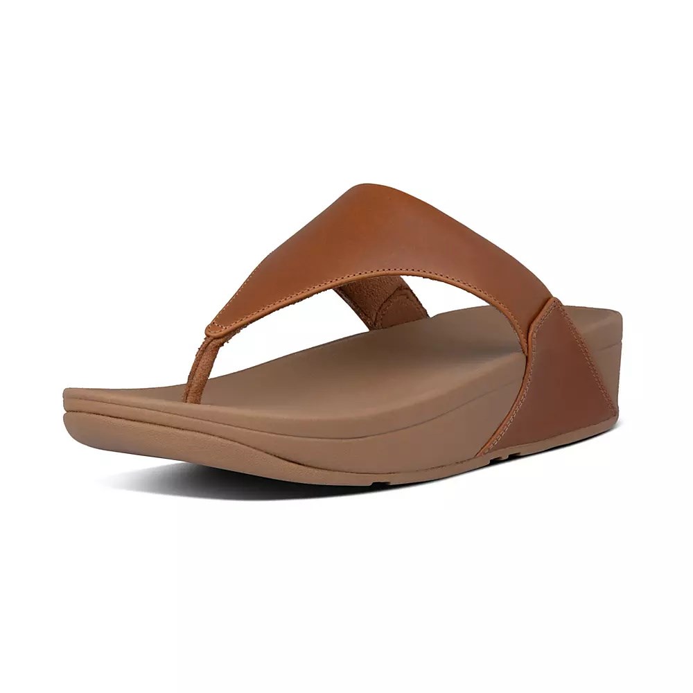 Fitflop LULU Lær Tå-Post Sandaler Dame Brune | 254793-A