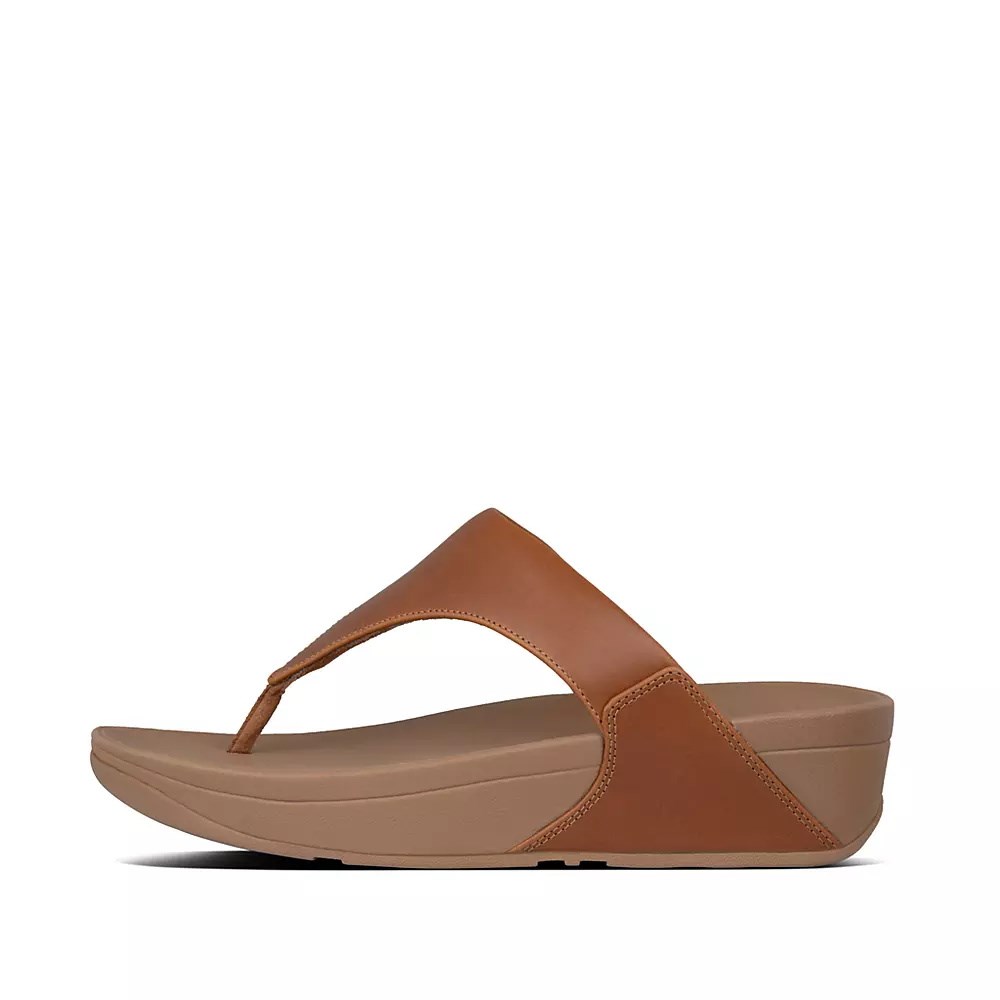 Fitflop LULU Lær Tå-Post Sandaler Dame Brune | 254793-A