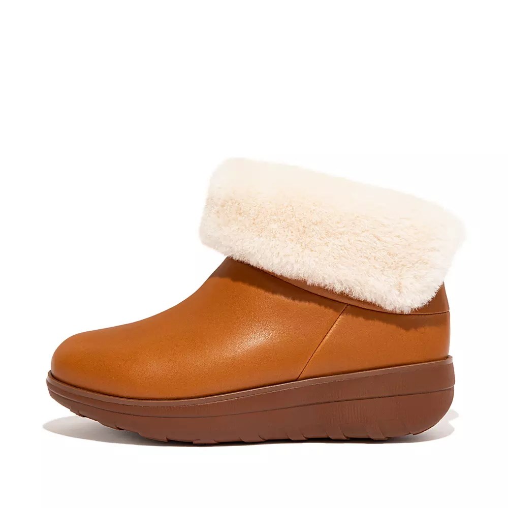 Fitflop MUKLUK SHORTY Vanntette Shearling-Forede Ankelstøvletter Dame Lyse Brune | 652187-B