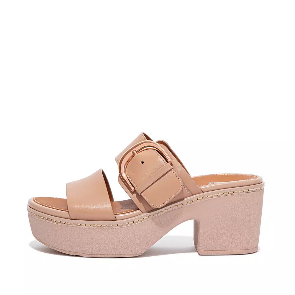 Fitflop PILAR Lær Platå Badesandaler Dame Beige | 051746-A