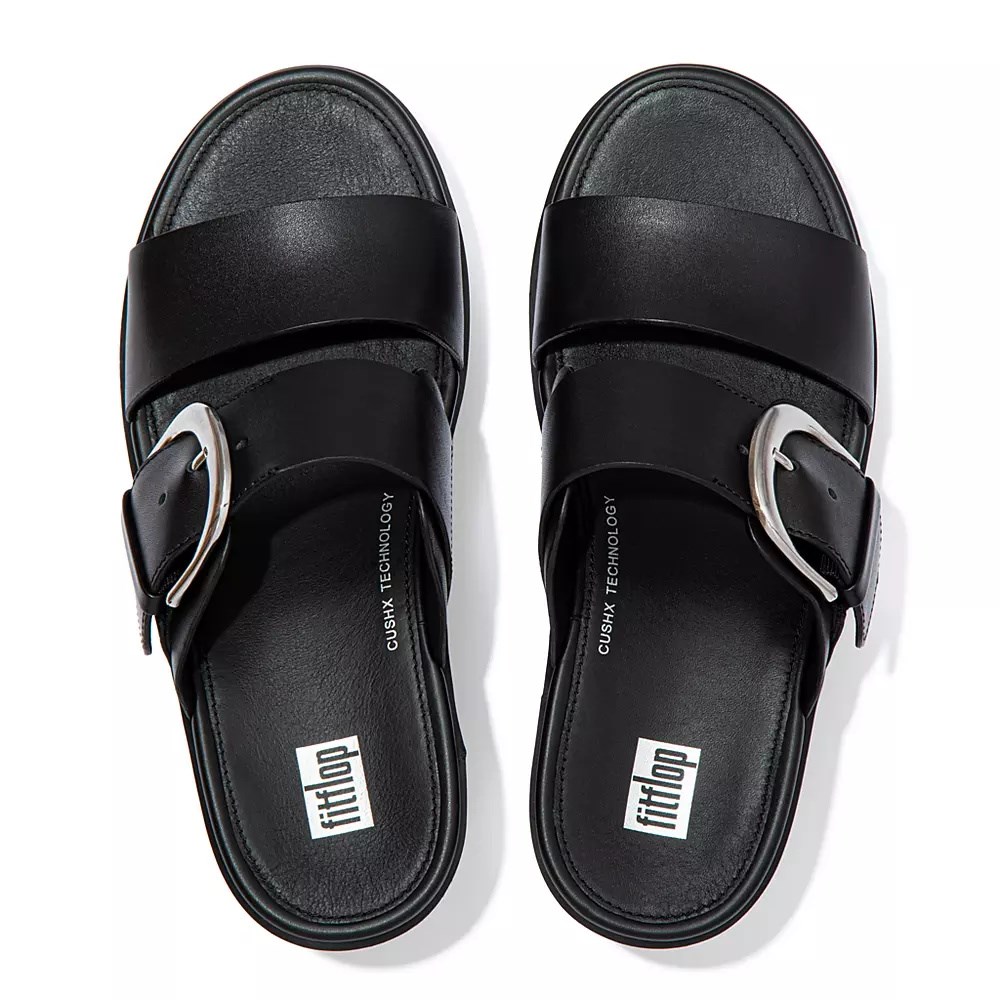 Fitflop PILAR Lær Platå Badesandaler Dame Svarte | 157823-Z