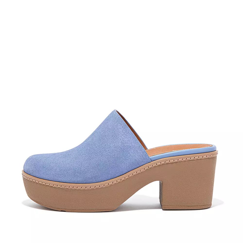 Fitflop PILAR Semsket Skinn Platforms Mules Sko Dame Lavendel | 461978-U