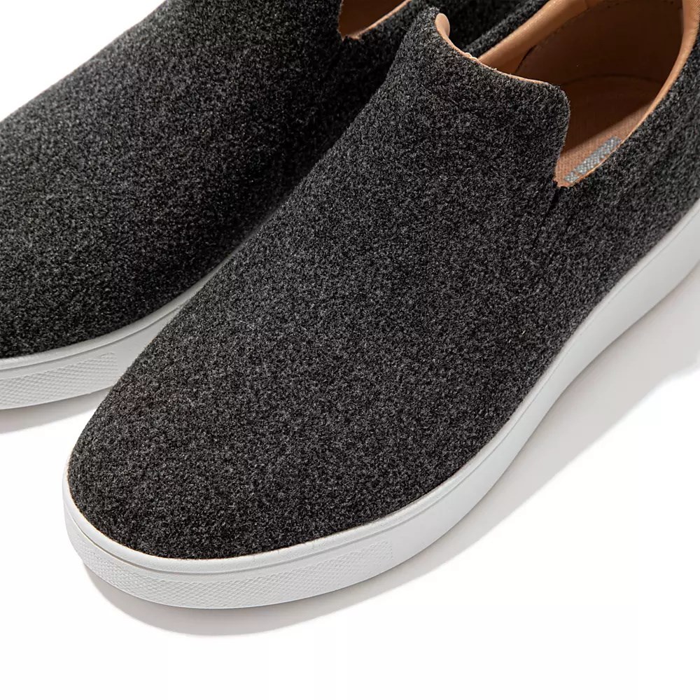 Fitflop RALLY Felt Slip On Joggesko Dame Mørke Grå | 027651-A