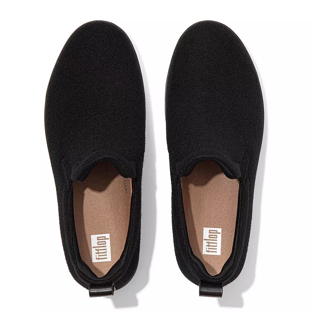 Fitflop RALLY Felt Slip On Joggesko Dame Svarte | 491835-P