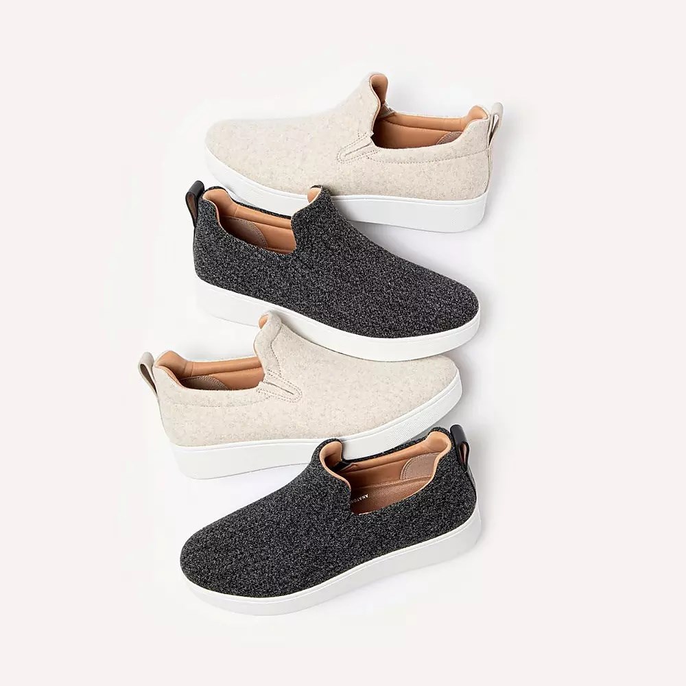 Fitflop RALLY Felt Slip On Joggesko Dame Pisket Krem | 847351-Z