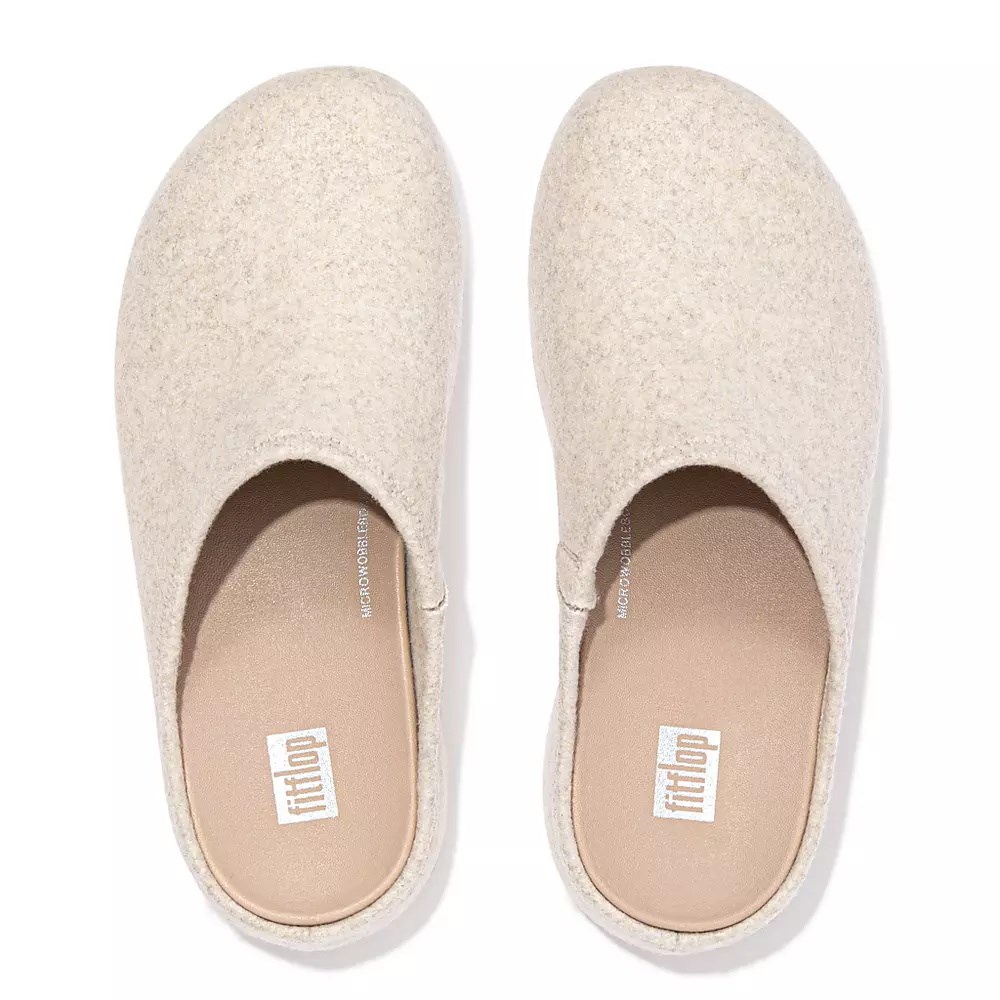 Fitflop SHUV Cushy Felt Tresko Dame Pisket Krem | 109284-C