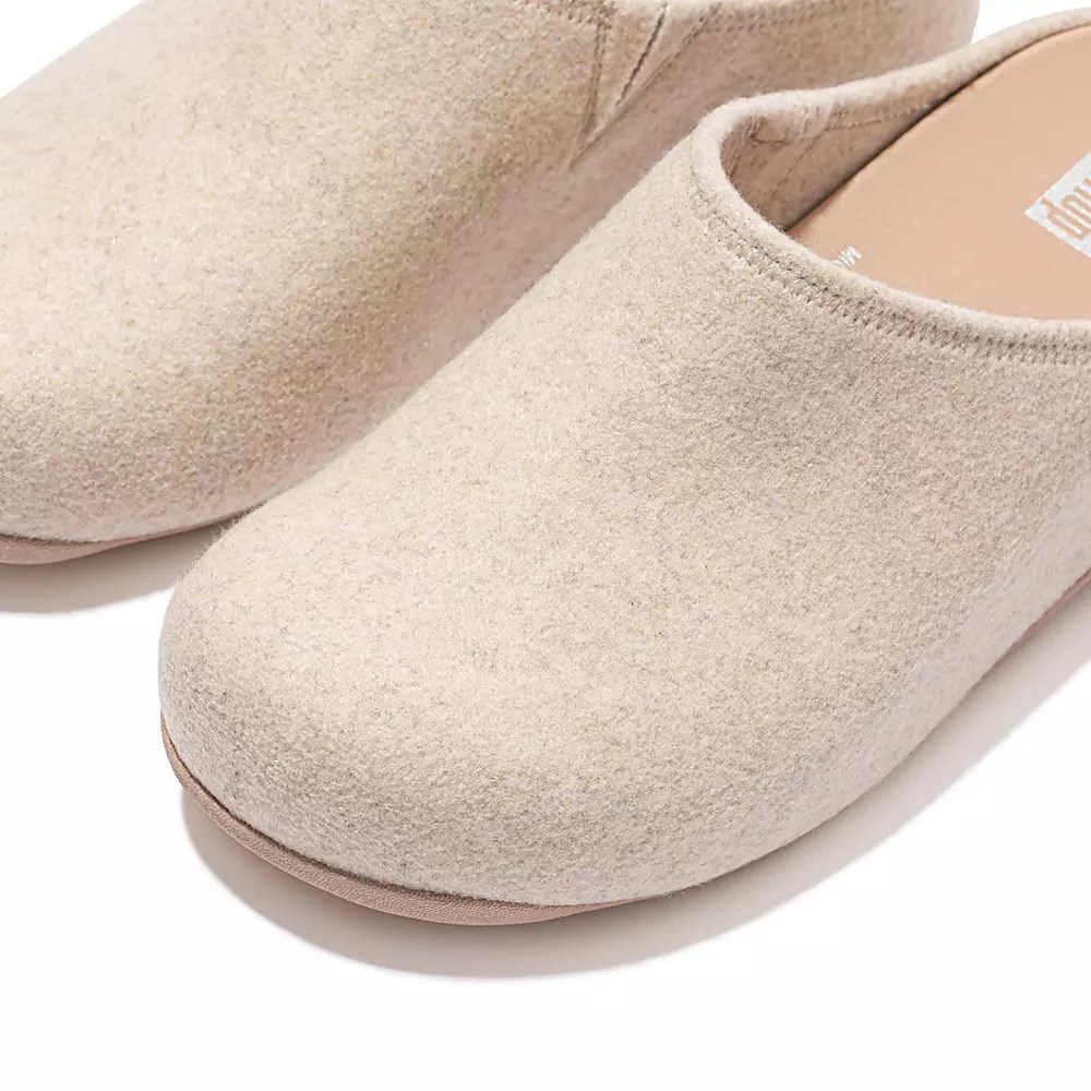 Fitflop SHUV Cushy Felt Tresko Dame Pisket Krem | 109284-C