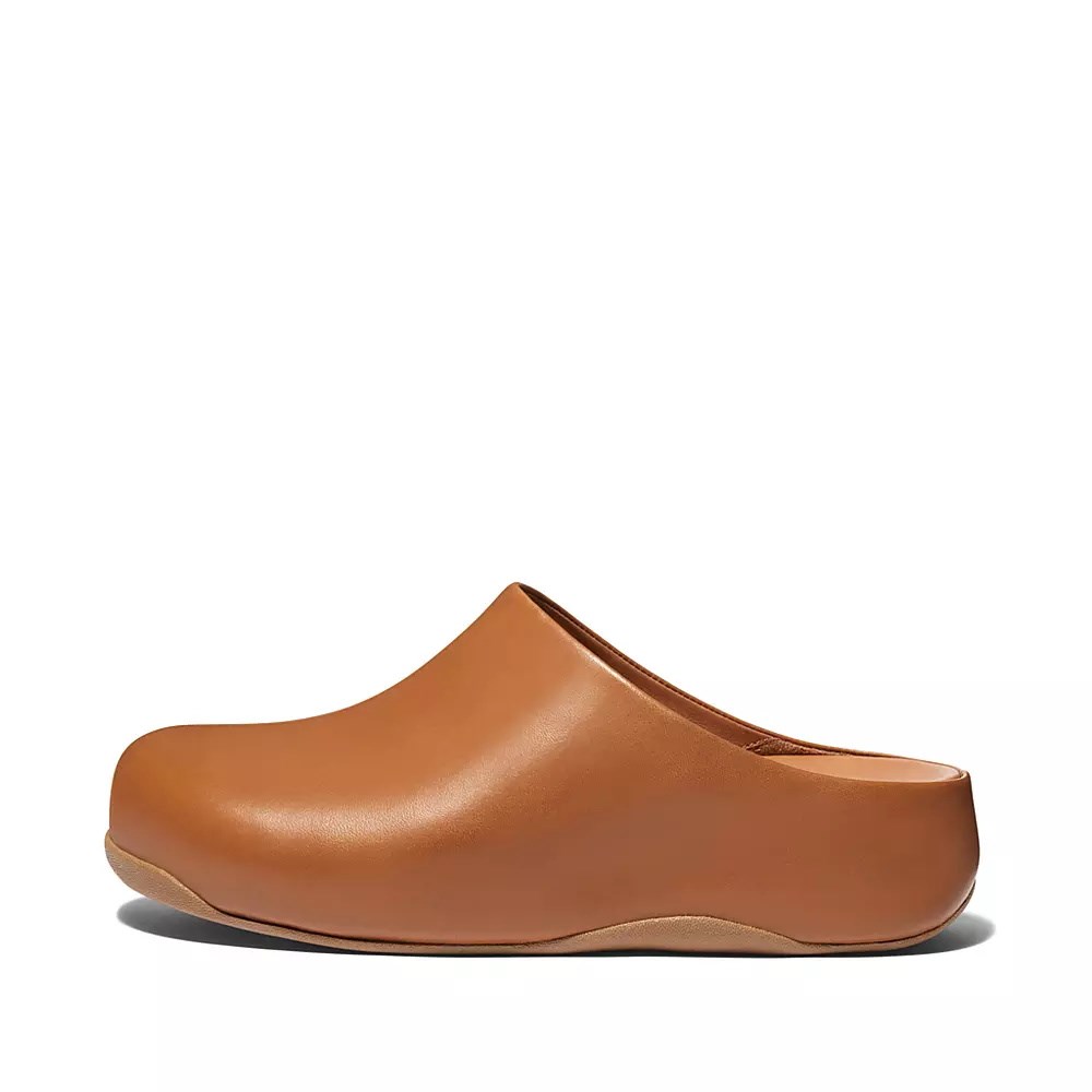 Fitflop SHUV Lær Tresko Dame Lyse Brune | 976531-P