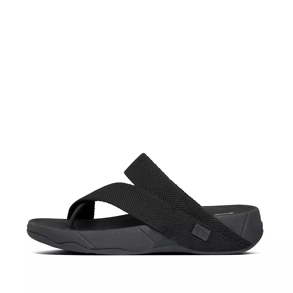 Fitflop SLING Weave Tå-Post Sandaler Herre Svarte | 620481-C