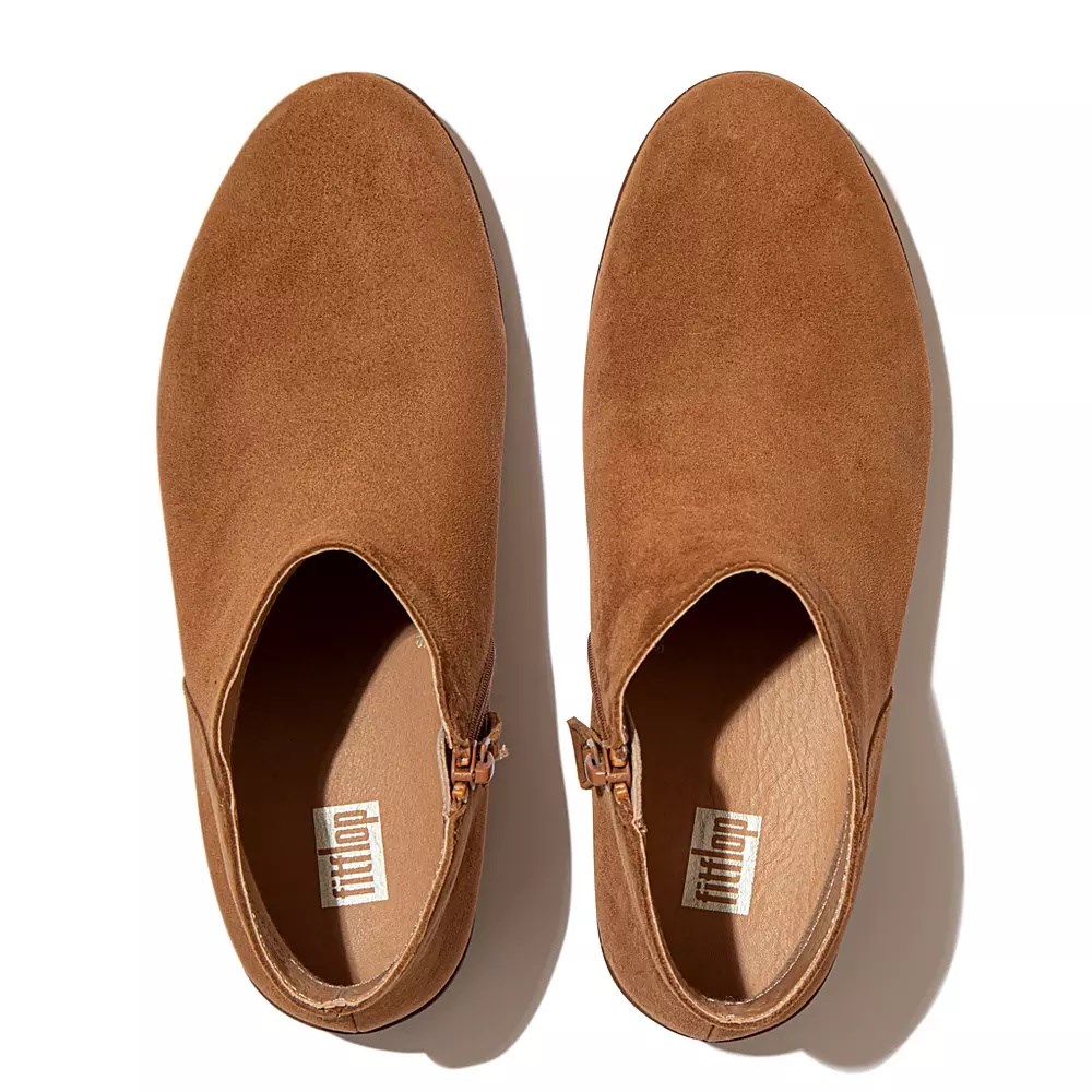 Fitflop SUMI Semsket Skinn Ankelstøvletter Dame Lyse Brune | 791432-J