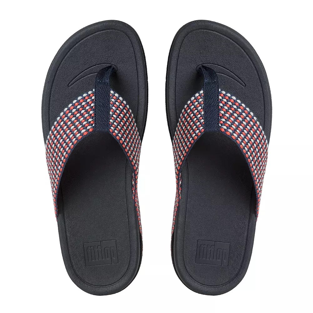 Fitflop SURFA Tå-Post Sandaler Dame Multicolor Svarte | 593864-K