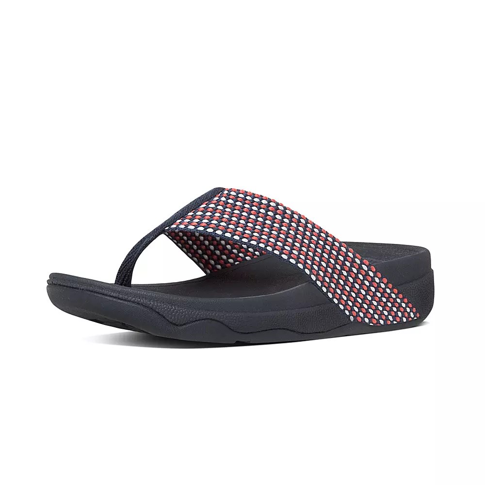 Fitflop SURFA Tå-Post Sandaler Dame Multicolor Svarte | 593864-K