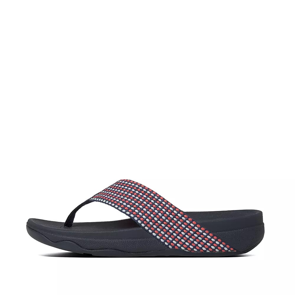 Fitflop SURFA Tå-Post Sandaler Dame Multicolor Svarte | 593864-K