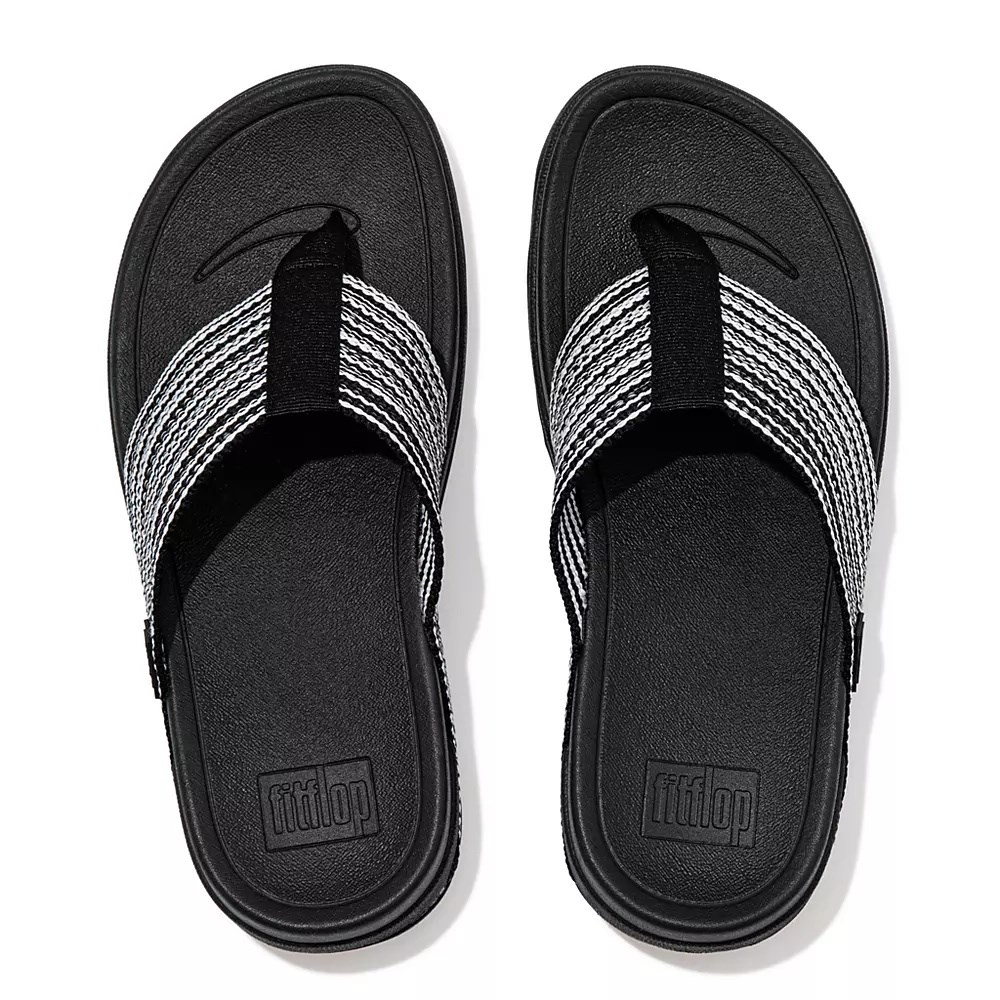 Fitflop SURFA Tå-Post Sandaler Dame Svarte | 103864-M