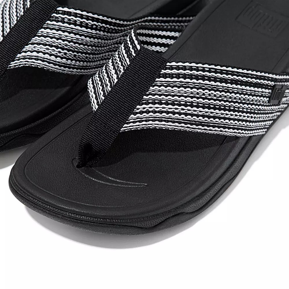 Fitflop SURFA Tå-Post Sandaler Dame Svarte | 103864-M