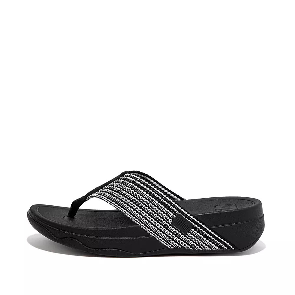 Fitflop SURFA Tå-Post Sandaler Dame Svarte | 103864-M