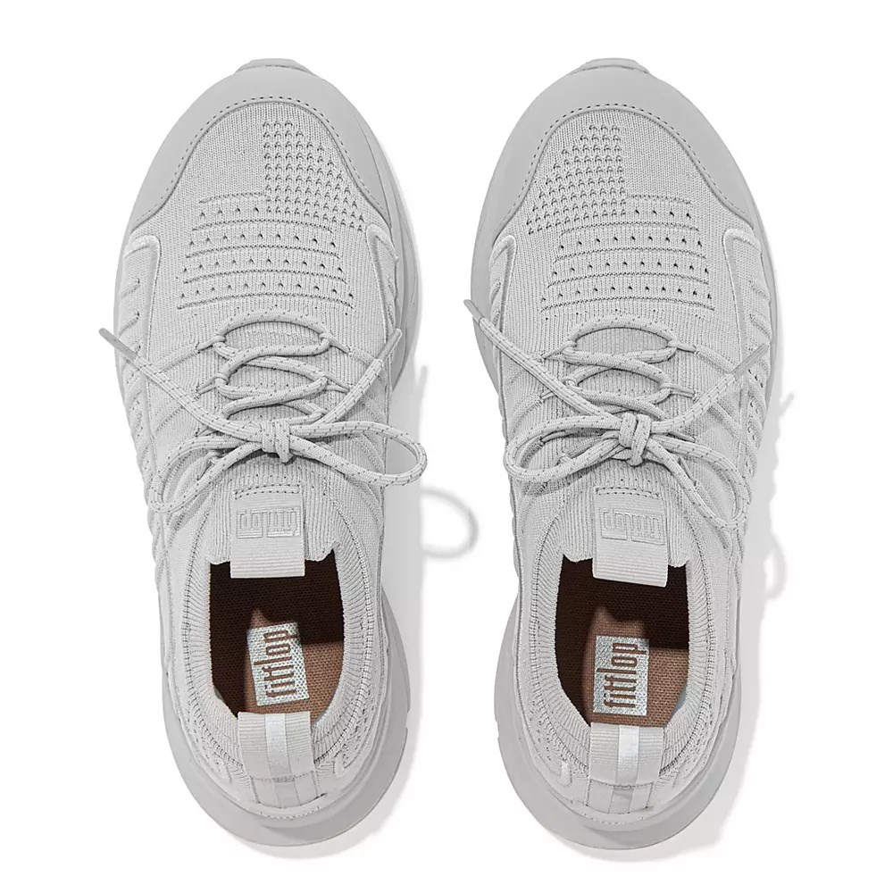 Fitflop VITAMIN FF Knit Joggesko Dame Lyse Grå | 751234-P