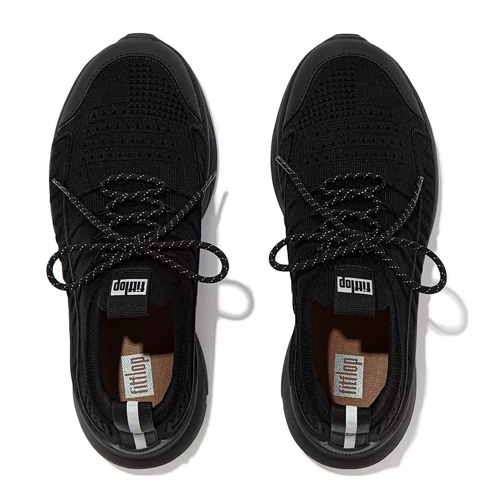 Fitflop VITAMIN FF Knit Joggesko Dame Svarte | 650714-C