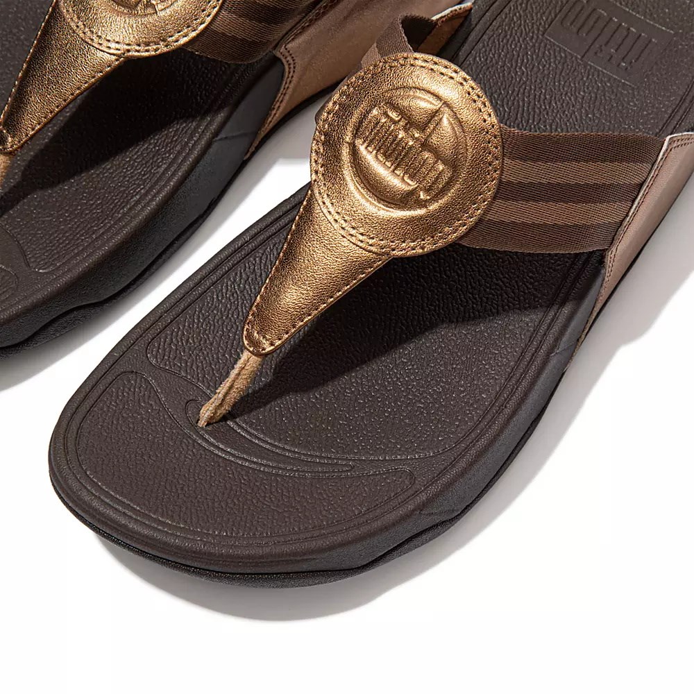 Fitflop WALKSTAR Webbing Tå-Post Sandaler Dame Brune Gull | 143529-N